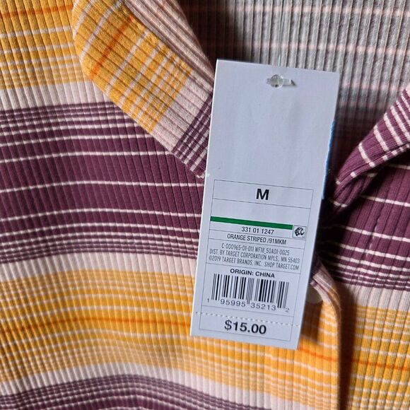 NWT WILD FABLE STRIPED BUTTONED SEMI CROPPED TOP SIZE M - Picture 10 of 12